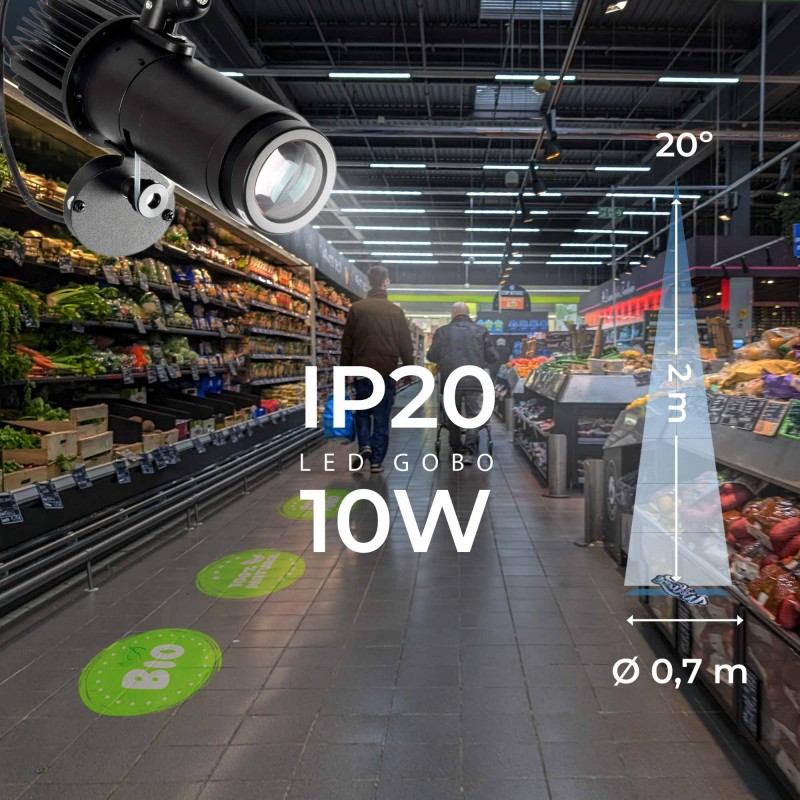 Close-up of the Projecteur GOBO LED rotatif 15W - Intérieur - Optique 20° - IP20 LED module (pitch and mask)